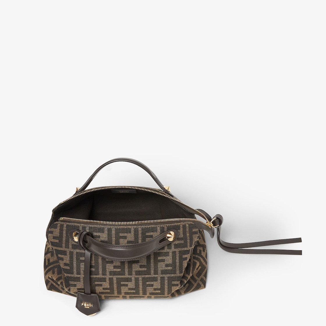 FENDI By The Way Soft Medium Brown FF jacquard fabric bag - Image 4
